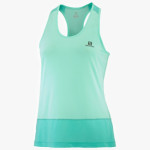 SALOMON CROSS RUN TANK W BLUE SHIRT