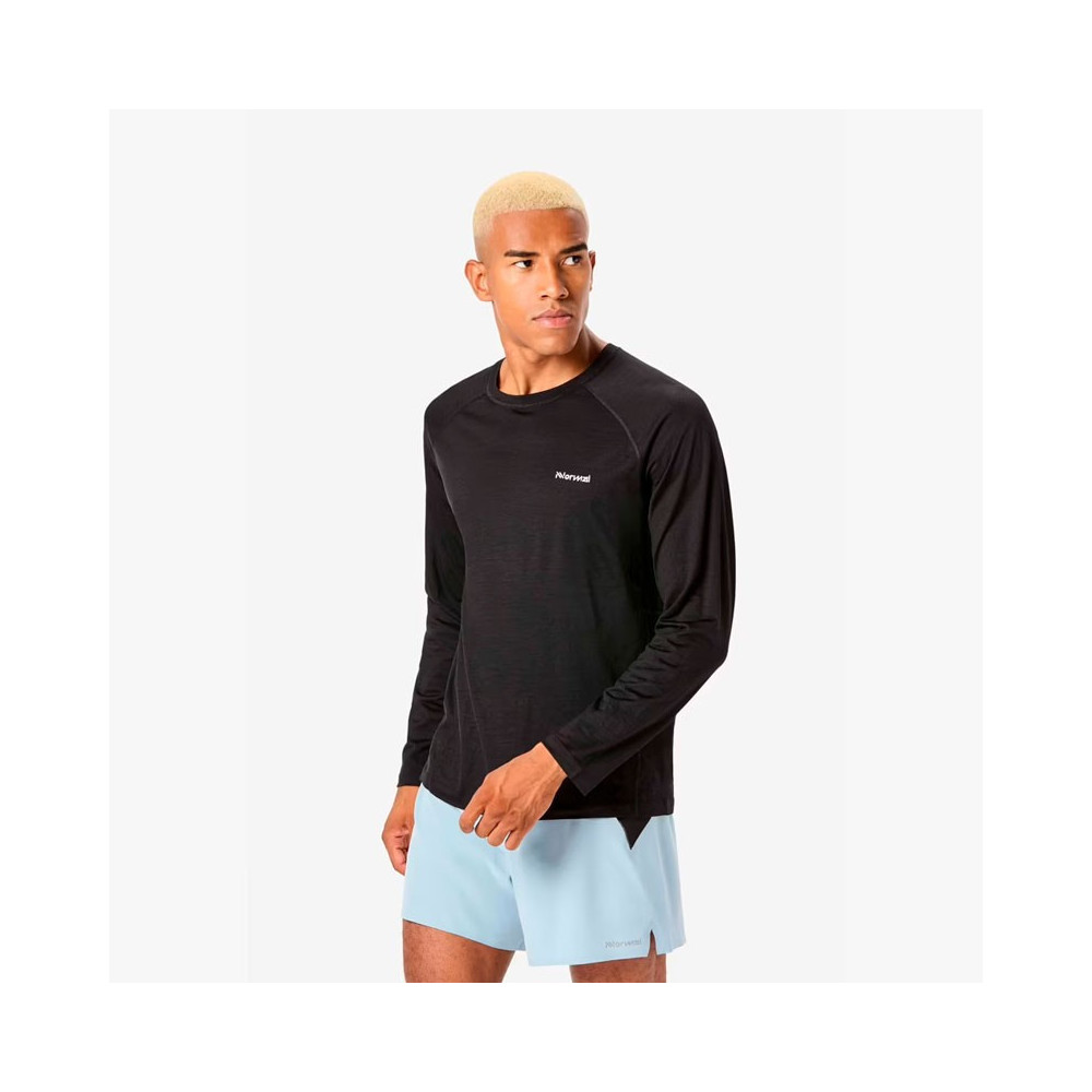 ▷ Camiseta nnormal merino long sleeve negro por SOLO 90,00 €