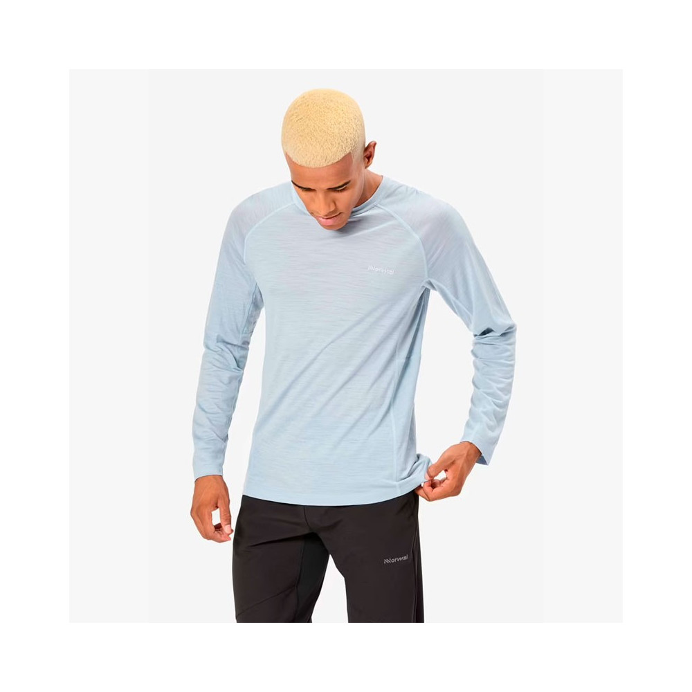 ▷ Camiseta nnormal merino long sleeve azul por SOLO 90,00 €