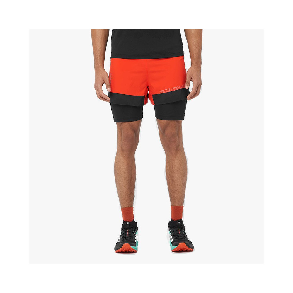 ▷ PantalÓn salomon cross 2in1 shorts rojo/negro por SOLO 42,00 €