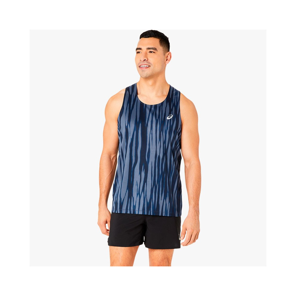 ▷ Camiseta asics road all over print singlet azul por SOLO 45,00 €