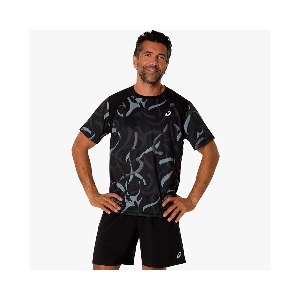 ▷ Camiseta asics road all over print ss negro por SOLO 50,00 €