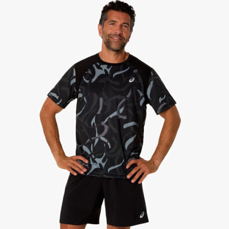 ▷ Camiseta asics road all over print ss negro por SOLO 50,00 €