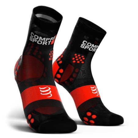 ▷ Calcetines compressport high ultralight v3 negro/rojo por SOLO 13,50 €