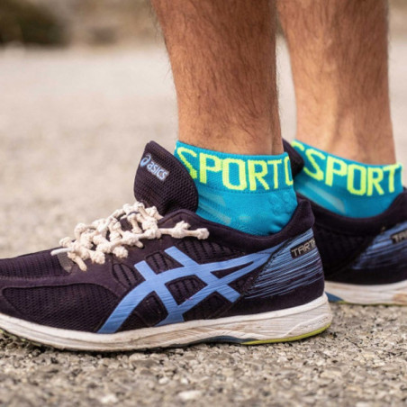 ▷ Calcetines compressport pro racing v3 ultralight run low azul flÚor for only 13,50 €